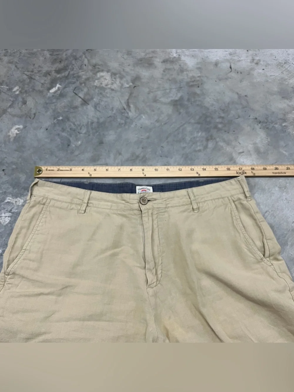 Faherty Tradewinds Shorts Mens 33 9” Beige Linen Organic Cotton Blend